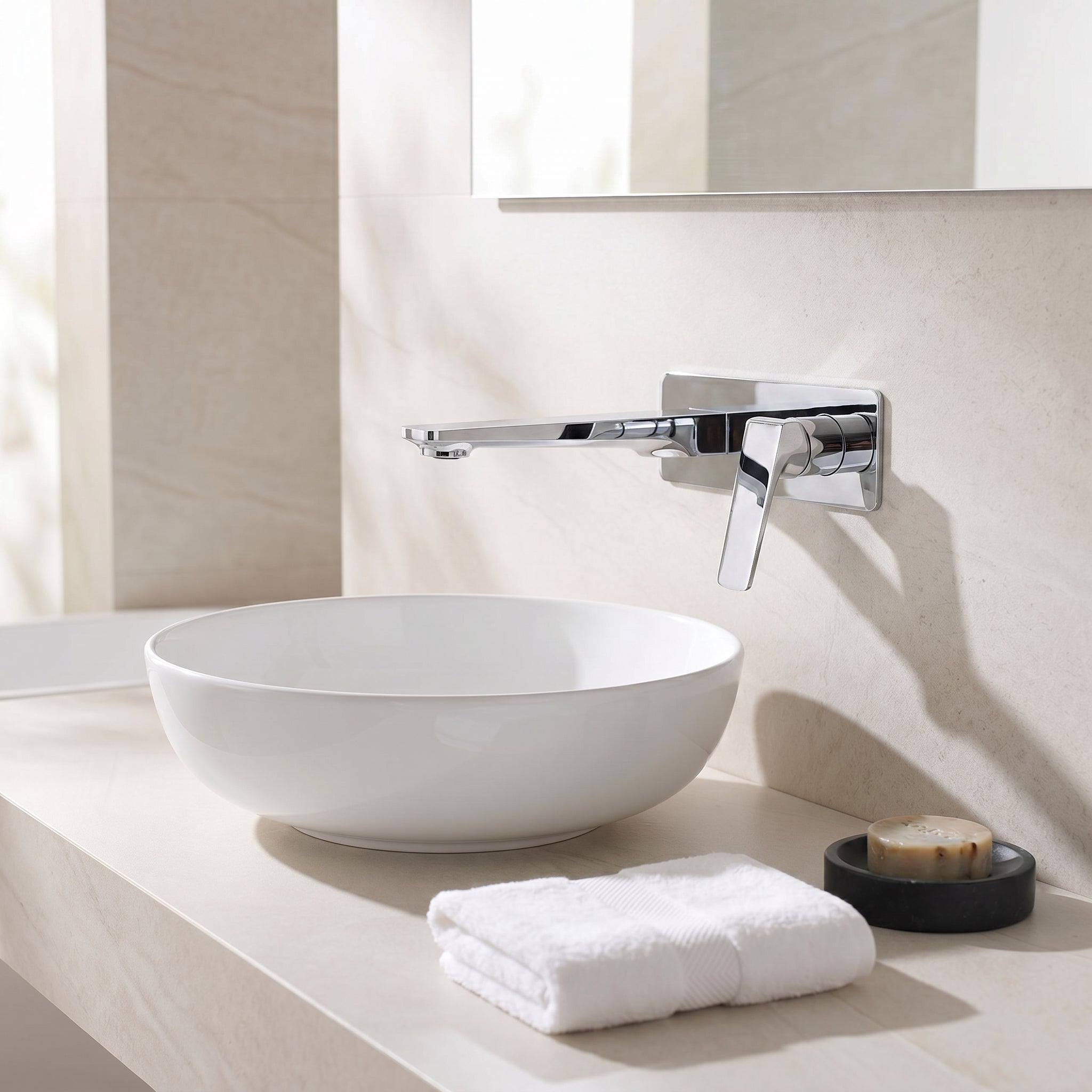 Robinet de Lavabo de Salle de Bains à 1 Poignée Chrono en Chromé