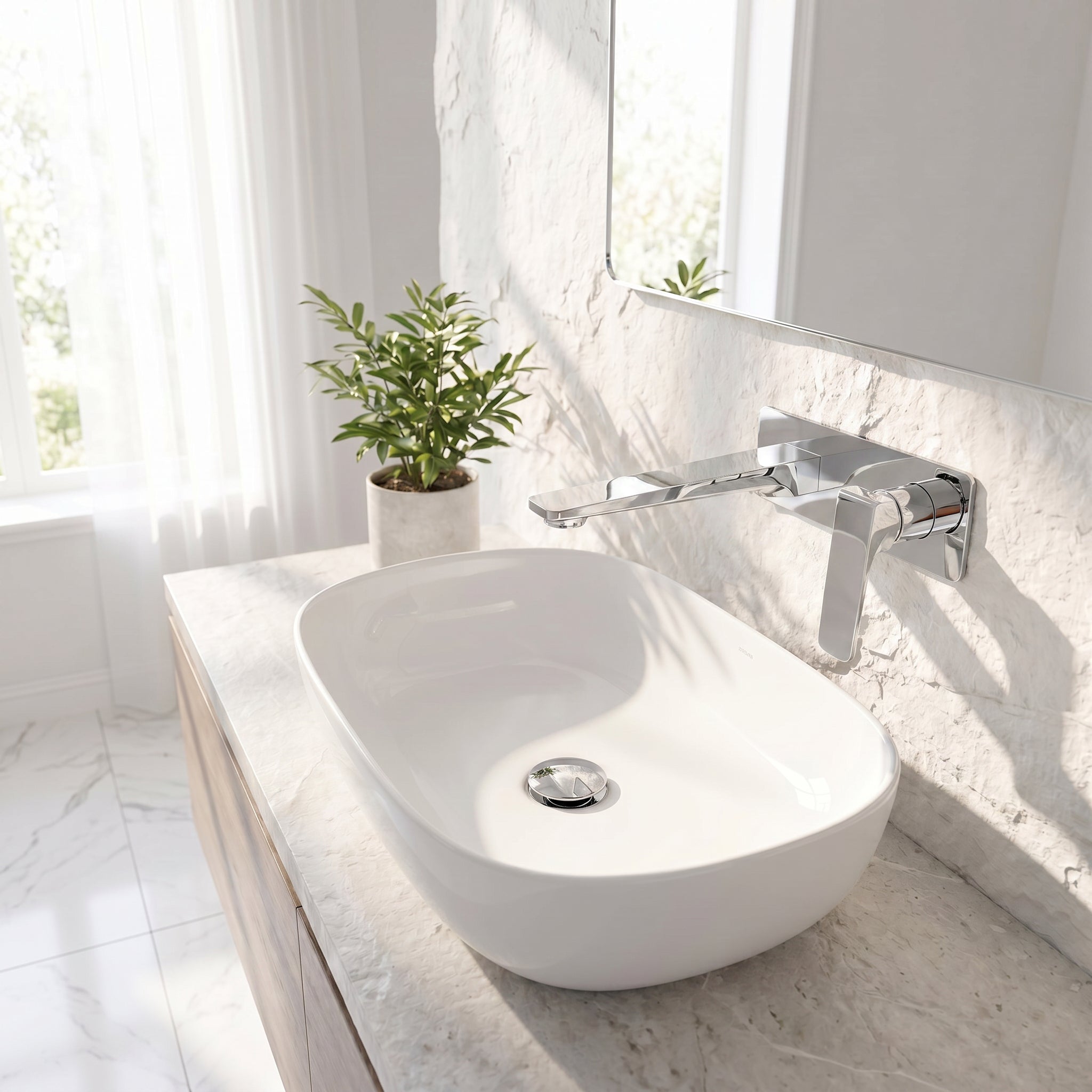 Robinet de Lavabo de Salle de Bains à 1 Poignée Chrono en Chromé