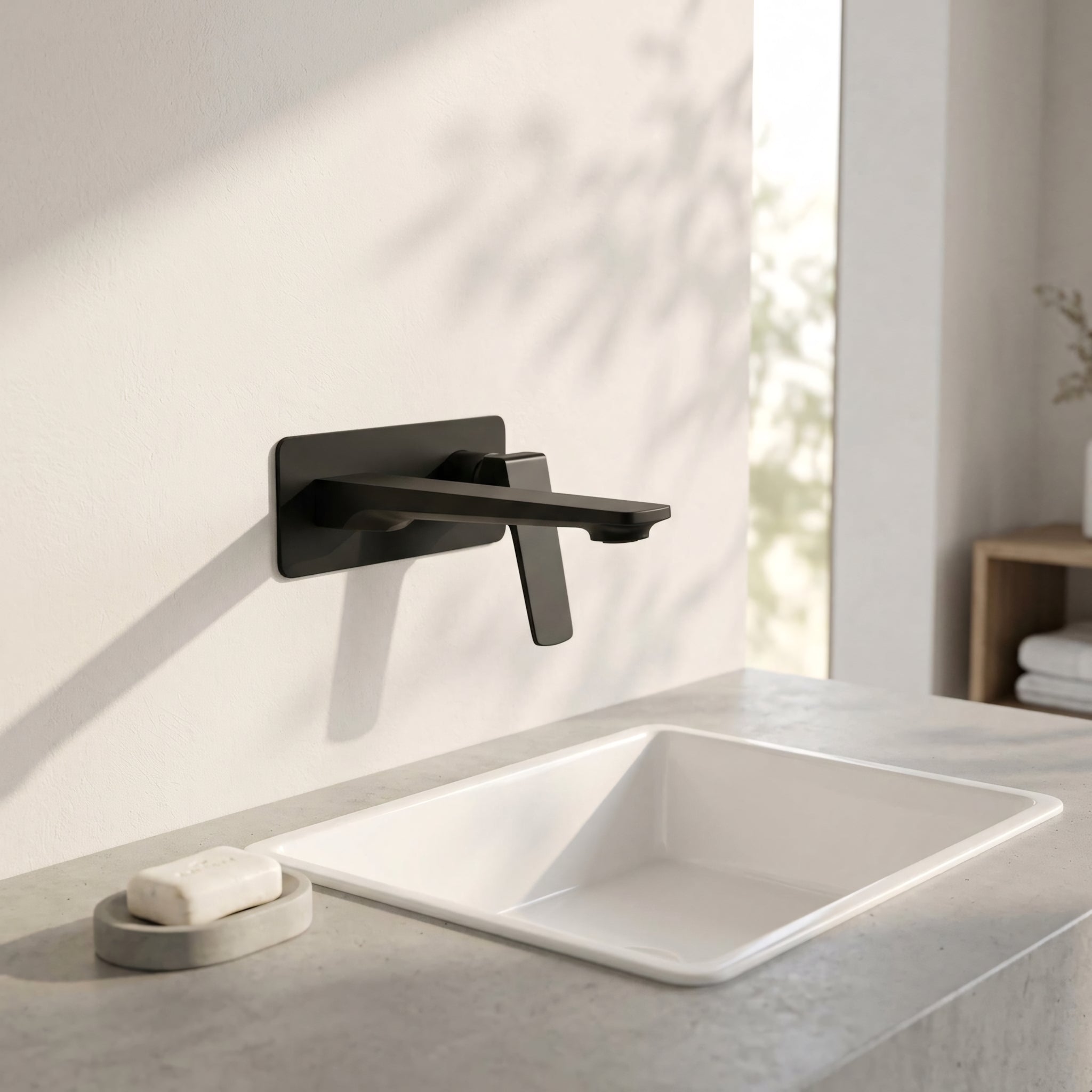 Chrono Single Handle Bathroom Sink Faucet in Matte Black