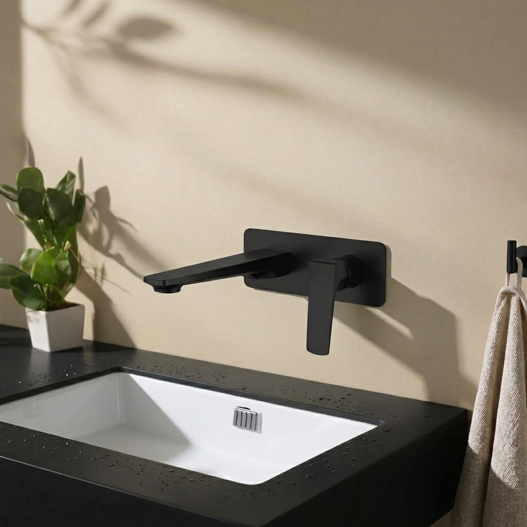 Chrono Single Handle Bathroom Sink Faucet in Matte Black