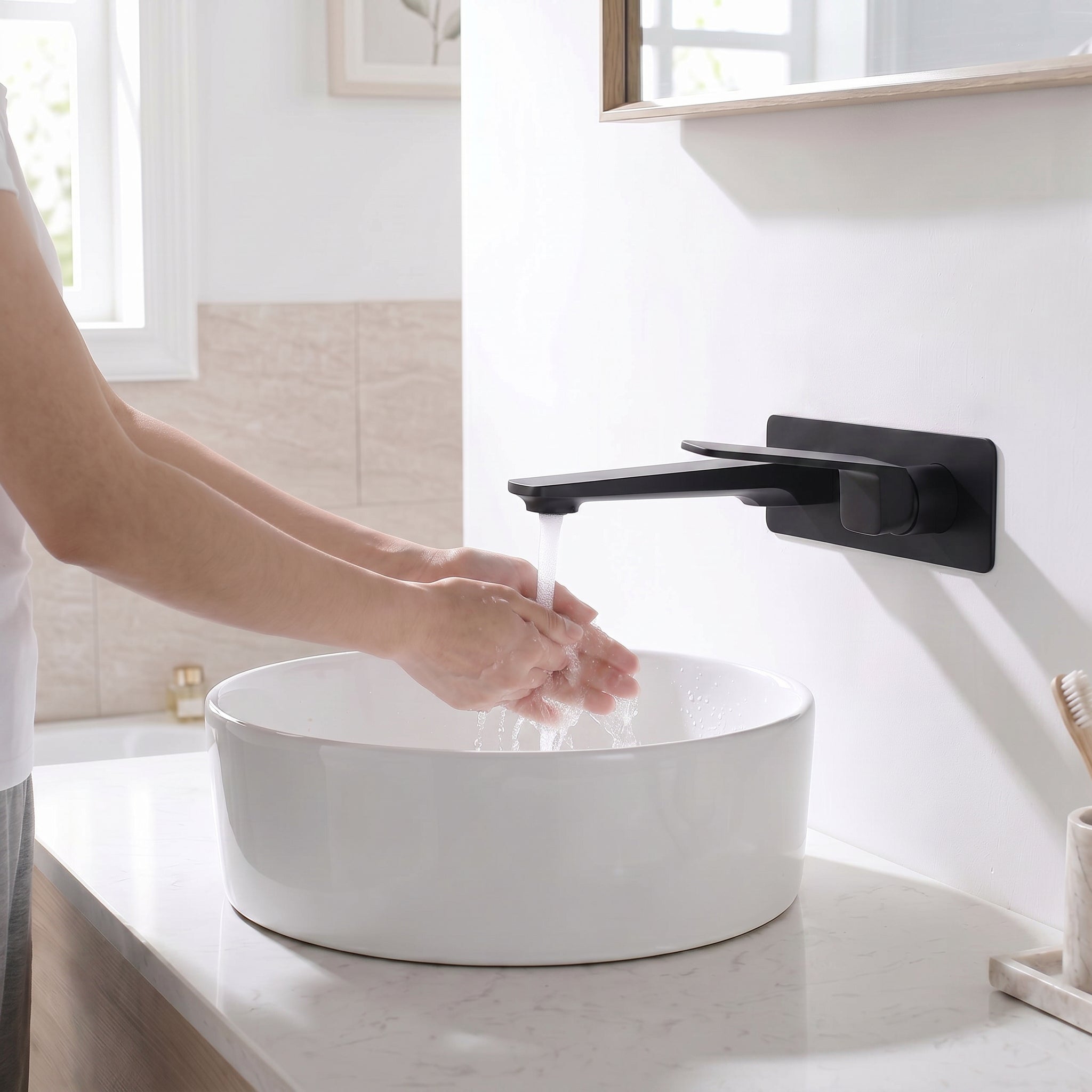 Chrono Single Handle Bathroom Sink Faucet in Matte Black