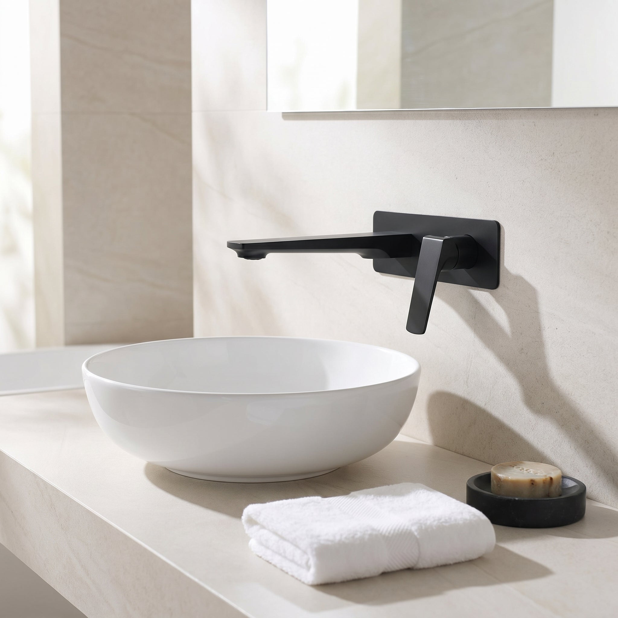 Chrono Single Handle Bathroom Sink Faucet in Matte Black