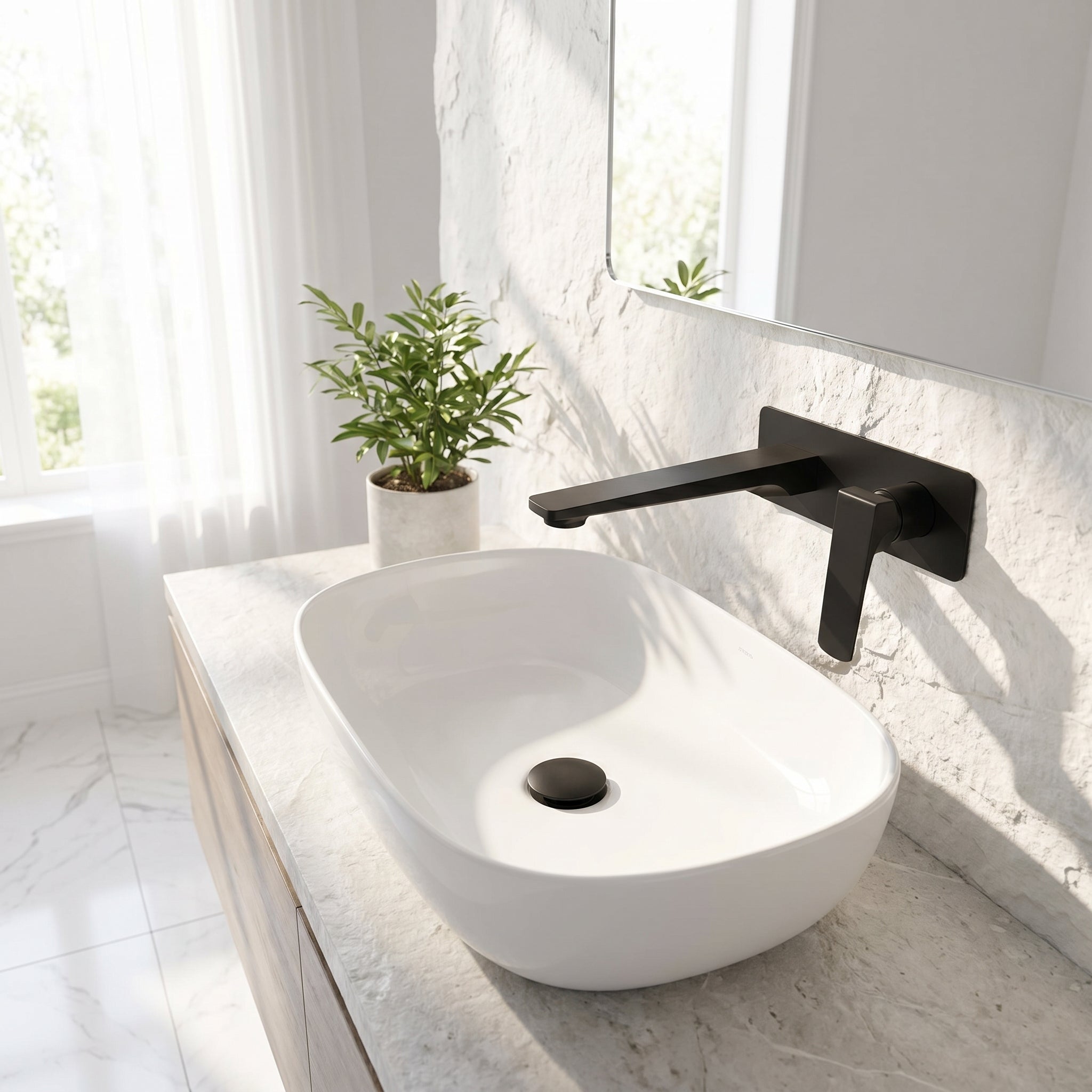 Chrono Single Handle Bathroom Sink Faucet in Matte Black