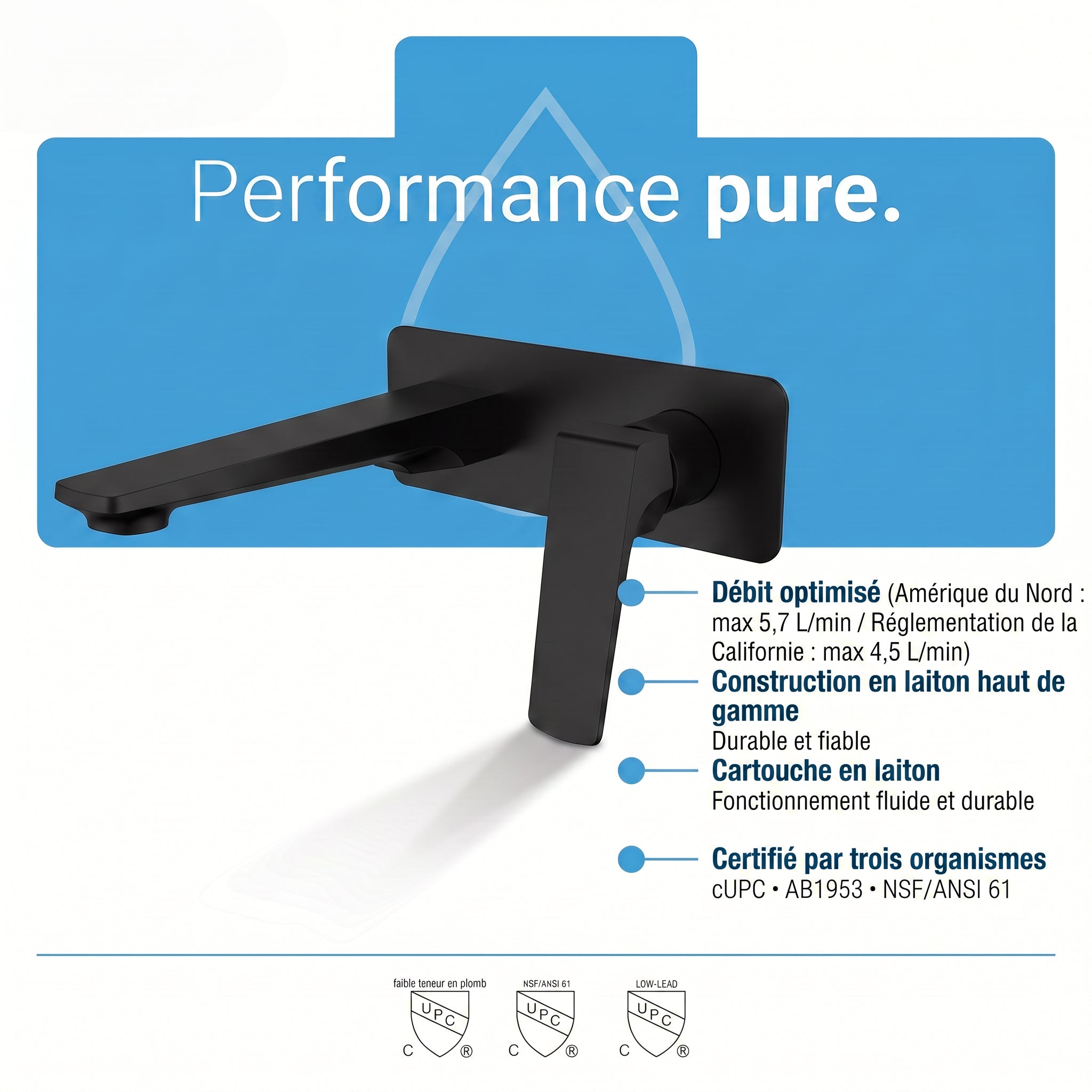 Chrono Single Handle Bathroom Sink Faucet in Matte Black