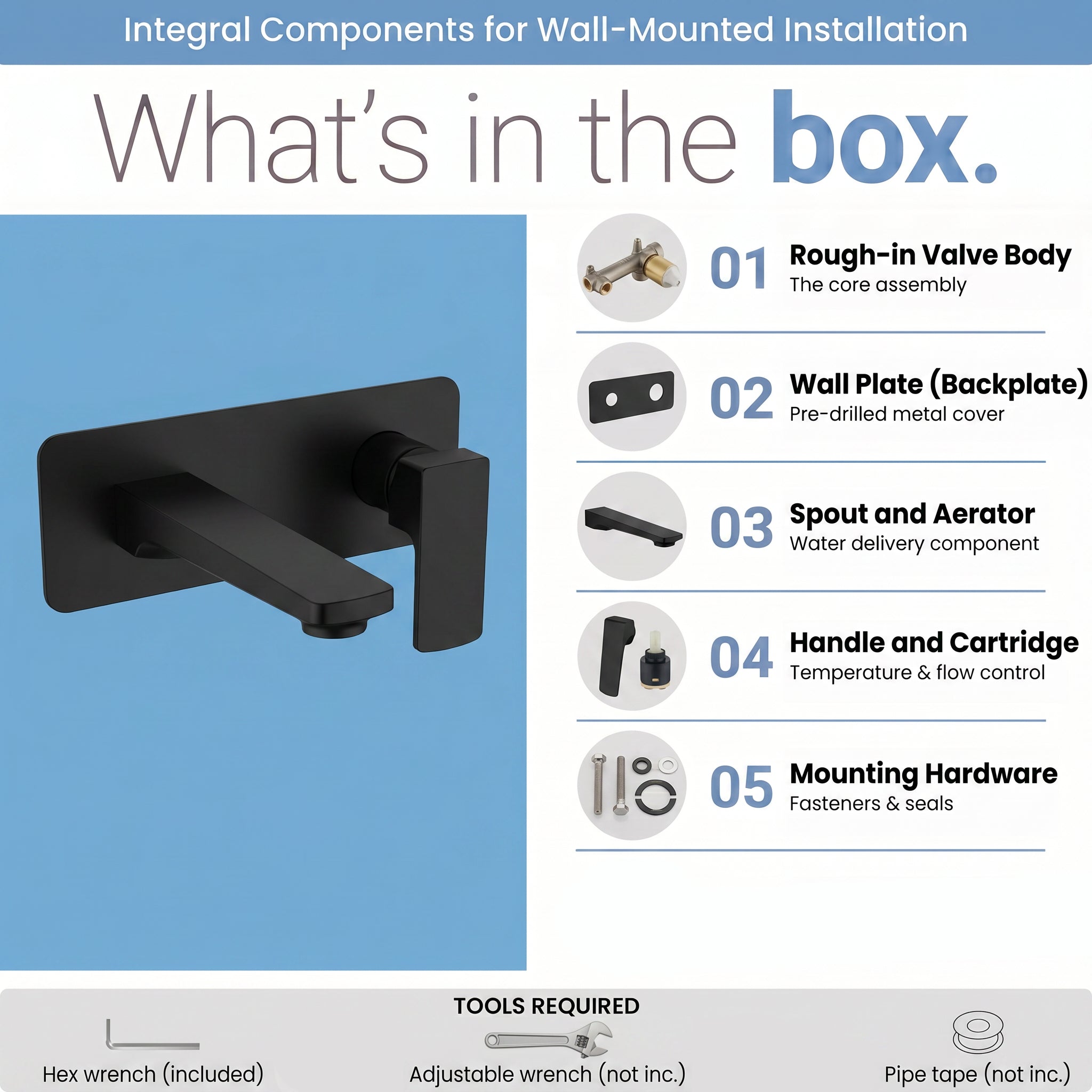 Chrono Single Handle Bathroom Sink Faucet in Matte Black