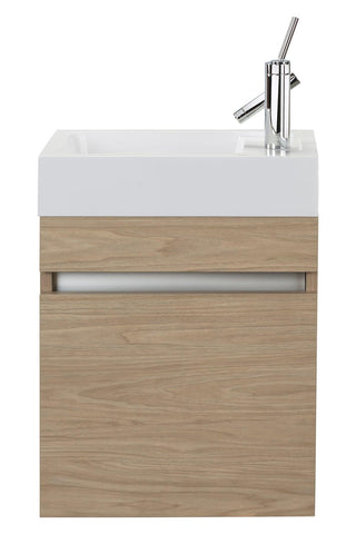 18" Wall Mount Bathroom Vanity with White Acrylic Countertop - Casting at First Light : Piccolo - Golden Elite Deco