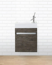 18" Stargazer Brown Wall Mount Bathroom Vanity with White Acrylic Countertop : Piccolo