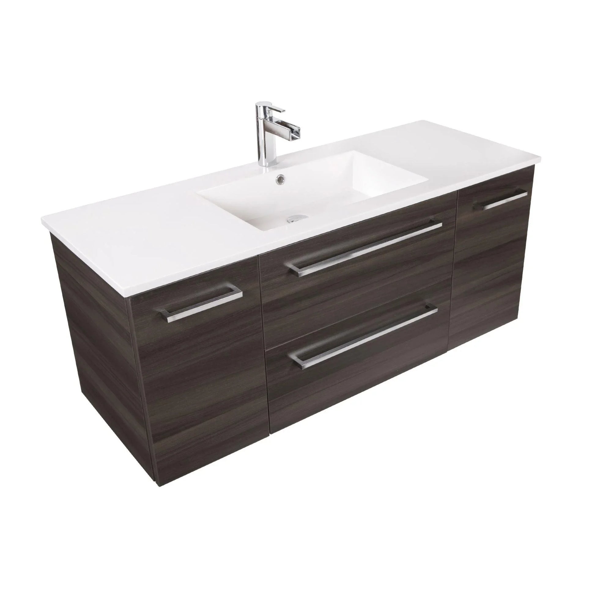 48" Zambukka Wall Mount Single Sink Bathroom Vanity with White Acrylic Countertop : Silhouette Collection - Golden Elite Deco