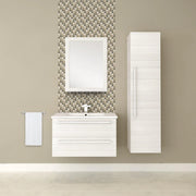 30" White Chocolate Wall Mount Single Sink Bathroom Vanity with White Acrylic Countertop : Silhouette - Golden Elite Deco