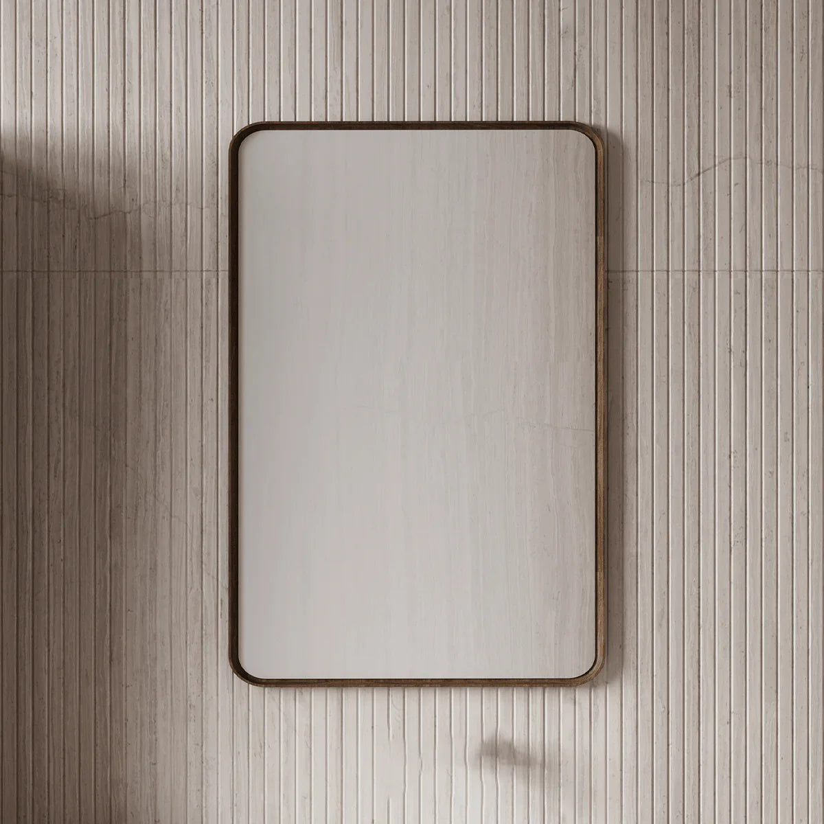 24" Fairview Mirror - Walnut - Golden Elite Deco