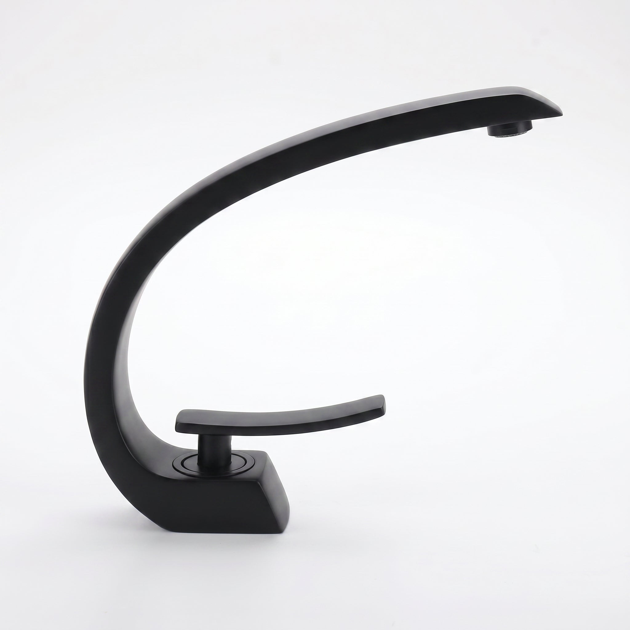 Robinet de Lavabo de Salle de Bains à 1 Poignée G-shape en Noir Mat