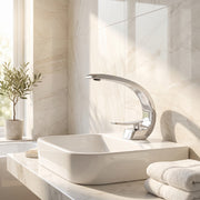 Robinet de Lavabo de Salle de Bains à 1 Poignée G-shape en Chromé