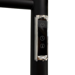 20" x 32" Matte Black Plug-in Wall-Mount Towel Warmer with 10 Round Bars