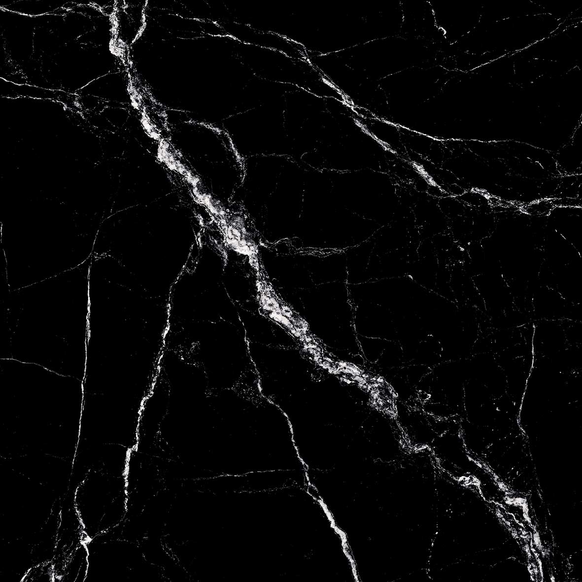 Tuile de porcelaine 24po x 24po Nero Satvario - Effet marbre noir