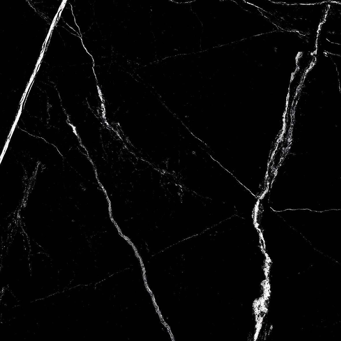 Tuile de porcelaine 24po x 24po Nero Satvario - Effet marbre noir