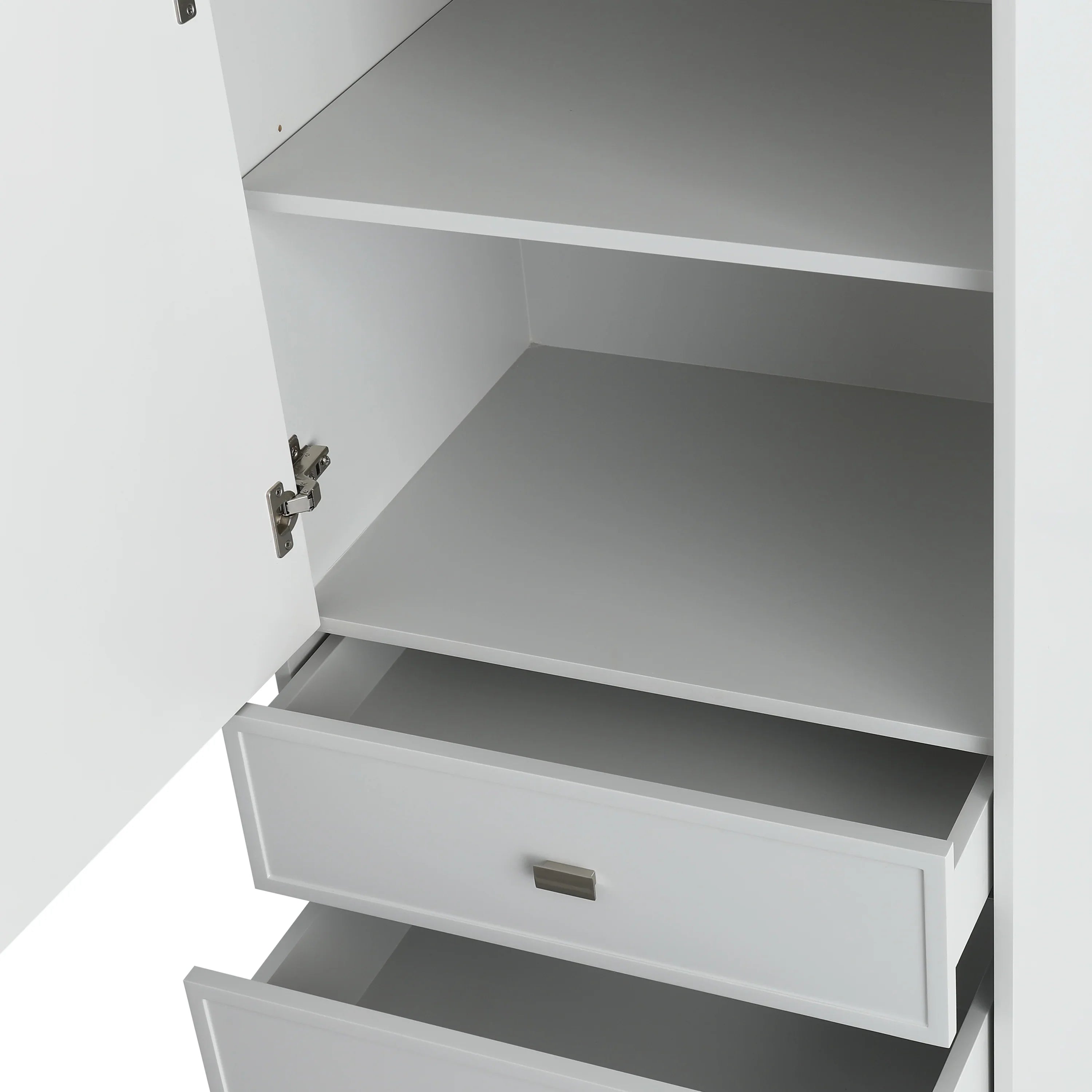 Bathroom Freestanding Linen Cabinet - Hampton Grey