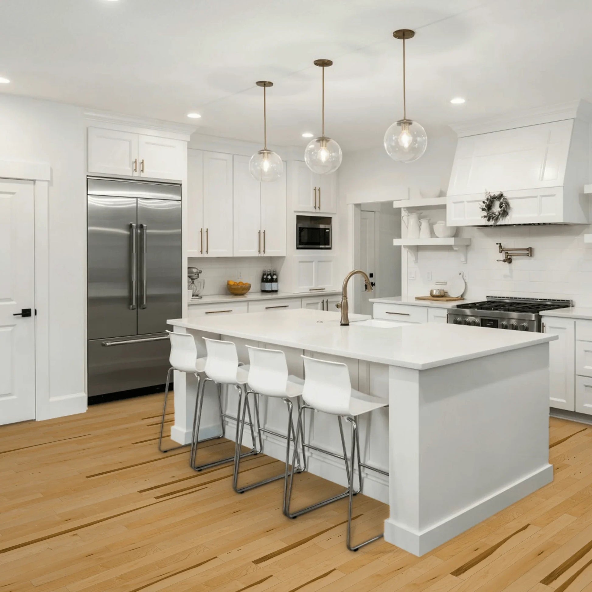 Hard Maple Solid Hardwood Flooring - Natural - 4 1/4" Nuance Matte 20% Smooth - Golden Elite Deco