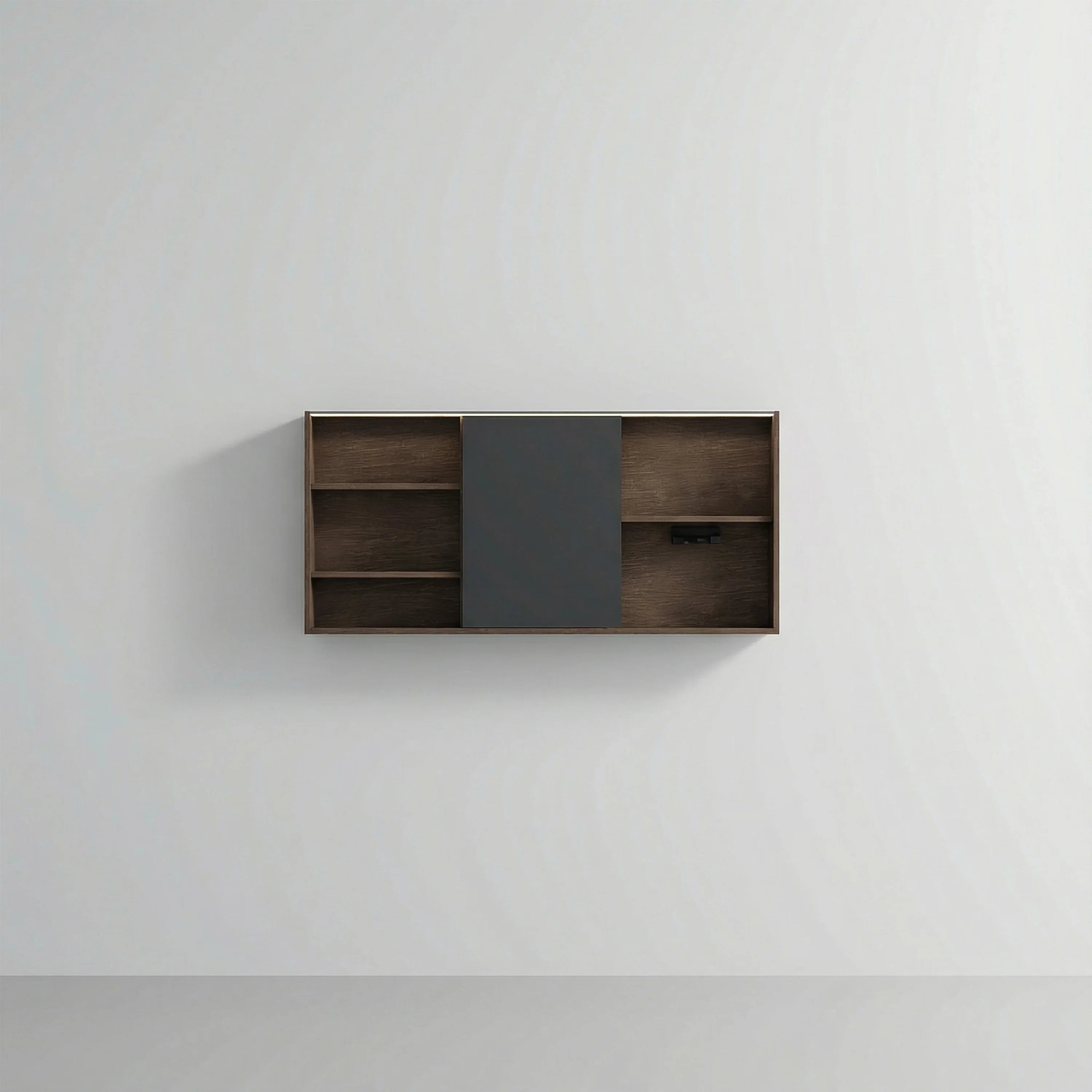 Armoire à pharmacie DEL noisette 60po avec portes à fermeture douce