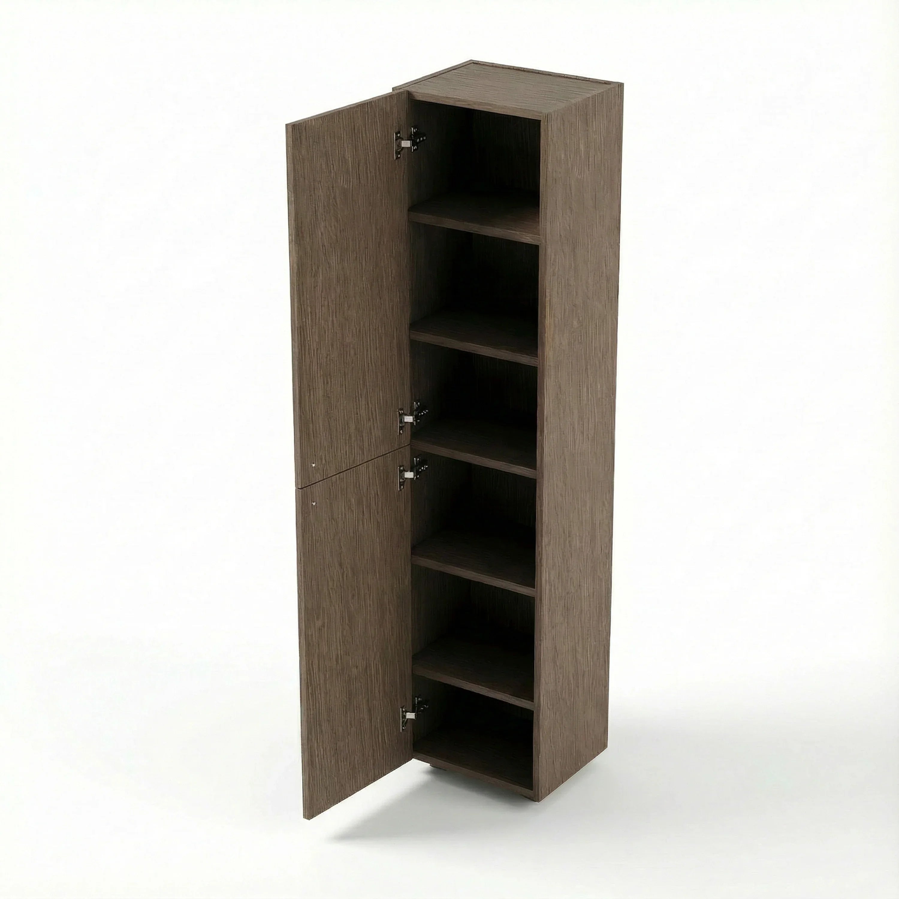 Meuble d'appoint Sanora en Noisette, 2 portes avec étagères - Rangement de salle de bain