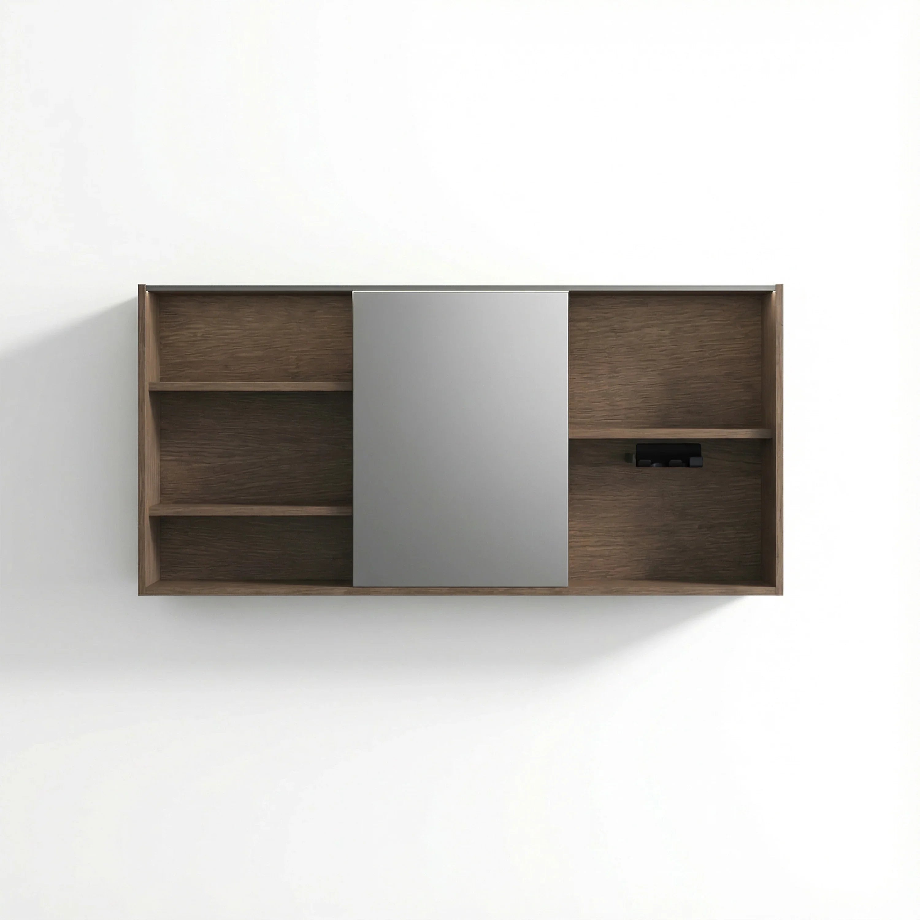 Armoire à pharmacie DEL noisette 60po avec portes à fermeture douce