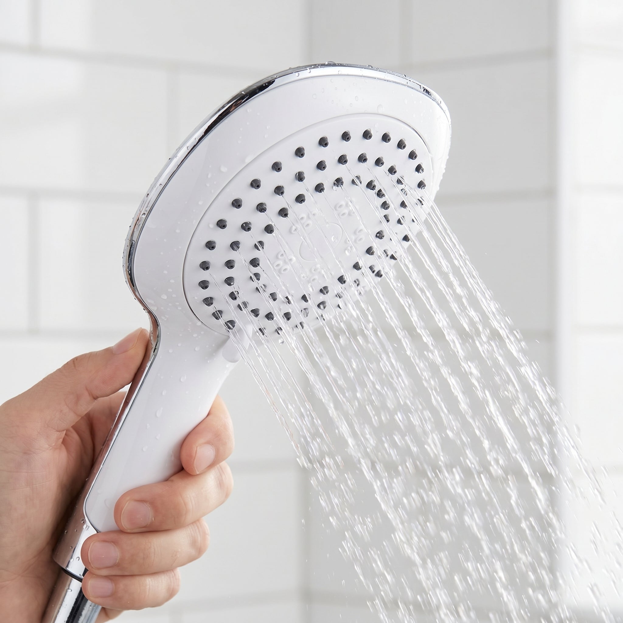 Hand Shower White and Chrome - Square