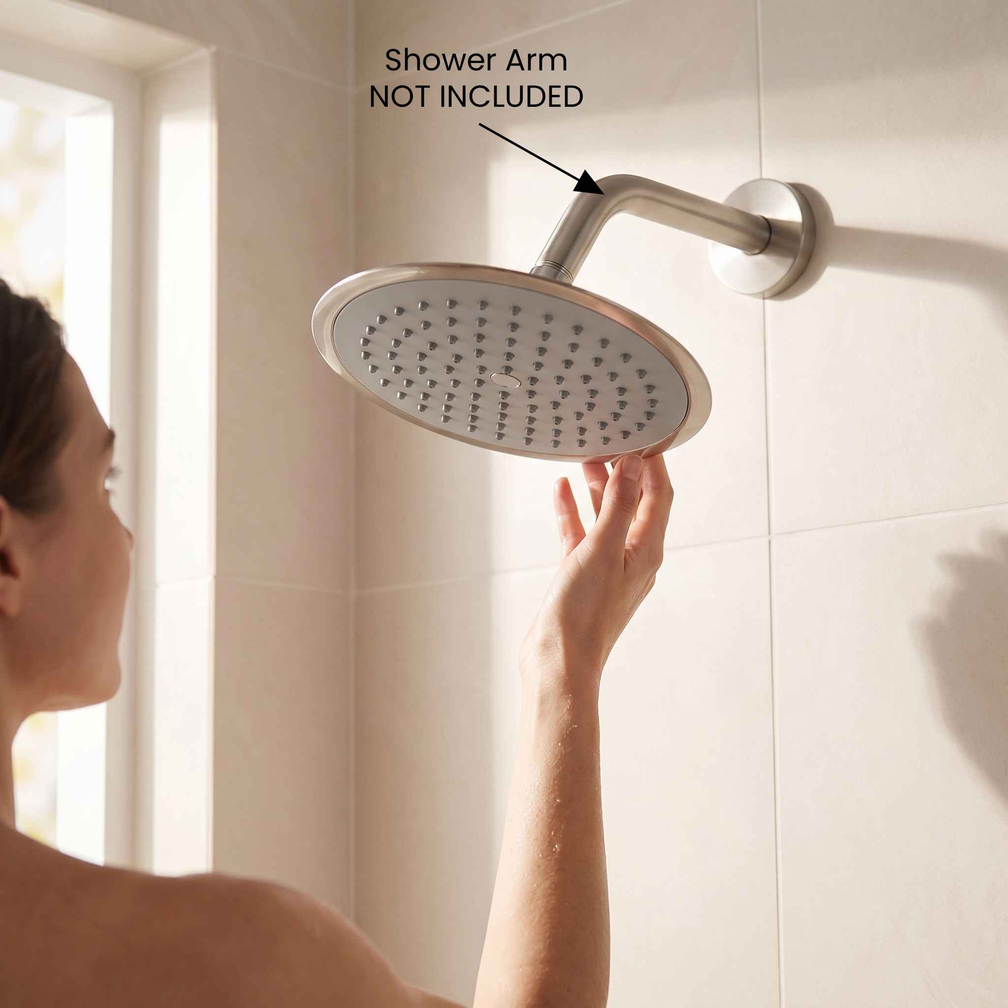 Pomme de douche  Nickel brossé - Ronde