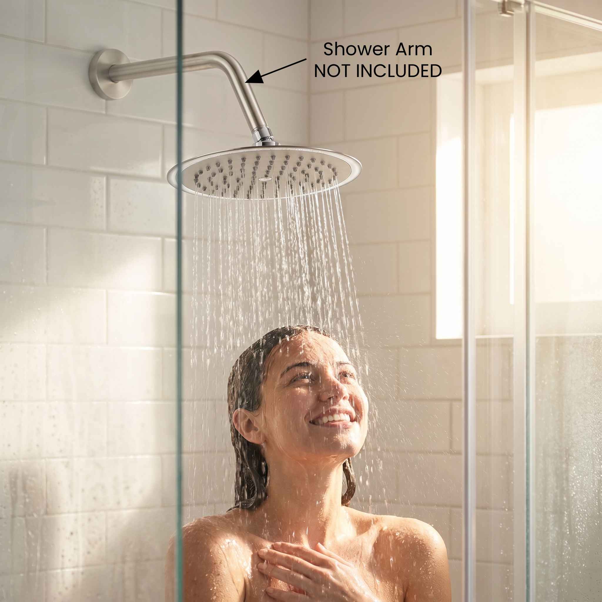 Pomme de douche  Nickel brossé - Ronde