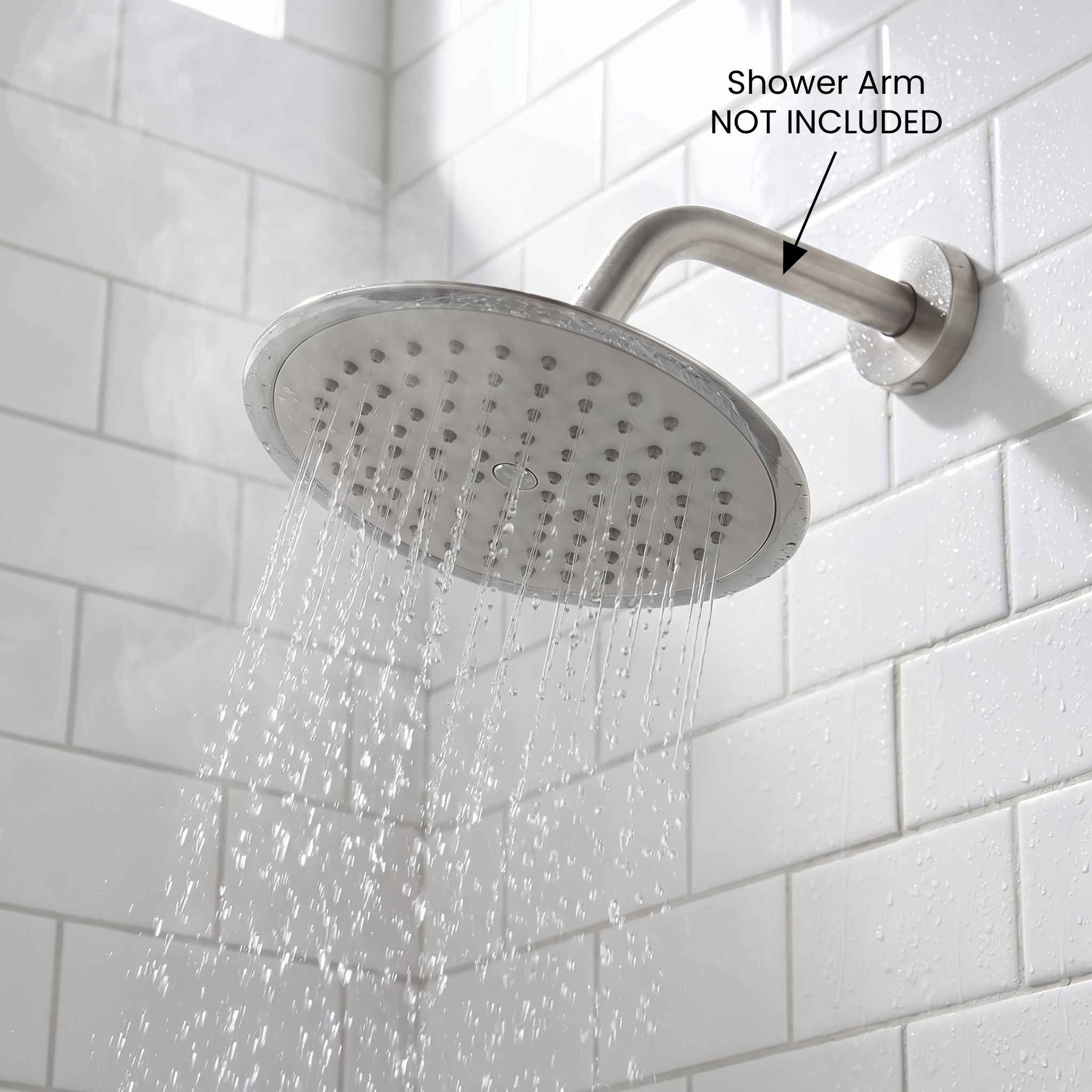 Pomme de douche  Nickel brossé - Ronde