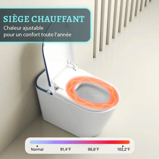 SERA Sigma Toilette-bidet intelligente, toilette monopièce avec chasse automatique à jet, couvercle à ouverture/fermeture automatique, lavage à l’eau tiède, séchage à air chaud, siège chauffant – Finition Bleu