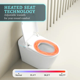 SERA Sigma Smart Bidet Toilet, One-Piece Toilet with Auto Jet Flush, Auto Open/Close Lid, Warm Water Wash, Warm-Air Dryer, Heated Seat – White Trim