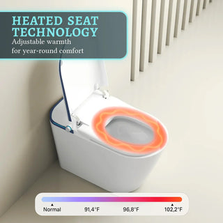 SERA Sigma Toilette-bidet intelligente, toilette monopièce avec chasse automatique à jet, couvercle à ouverture/fermeture automatique, lavage à l’eau tiède, séchage à air chaud, siège chauffant – Finition Bleu