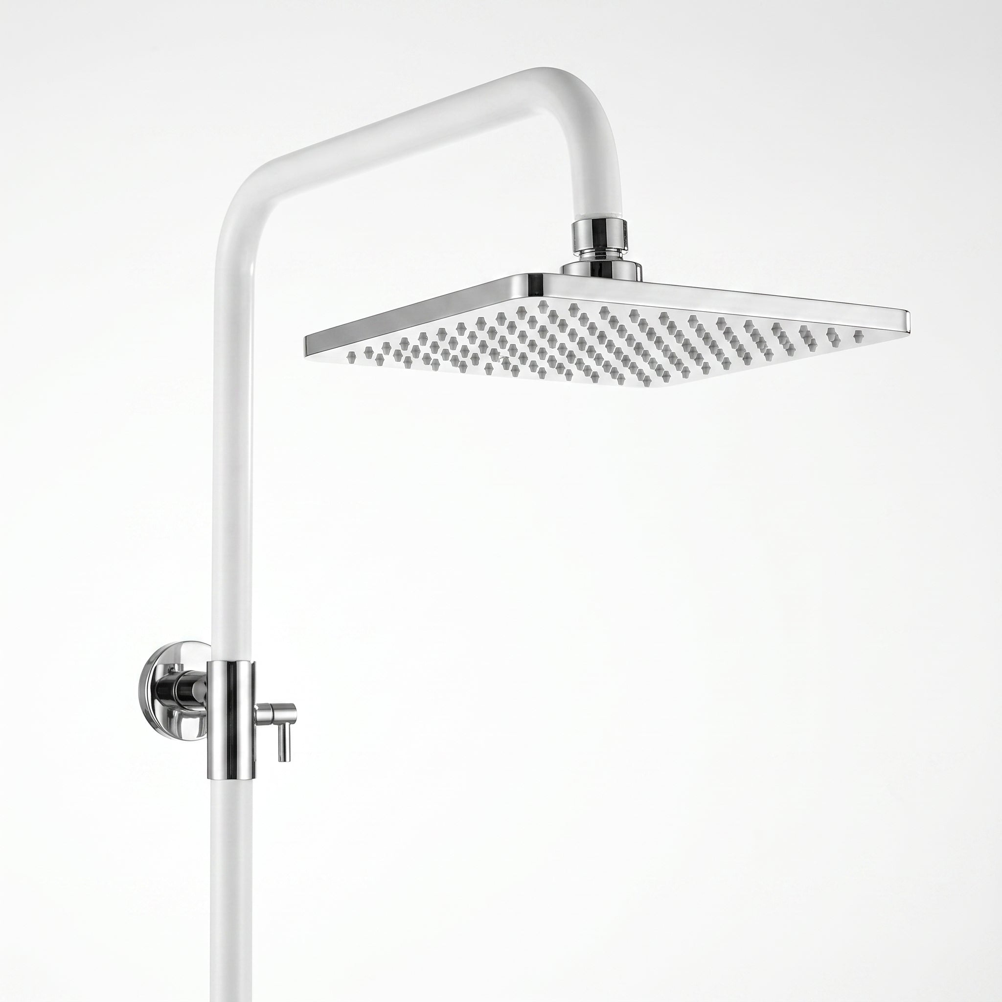 Colonne de Douche Thermostatique Iceberg Blanc et Chrome avec Pomme de Pluie