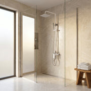 Colonne de Douche Thermostatique Iceberg Blanc et Chrome avec Pomme de Pluie