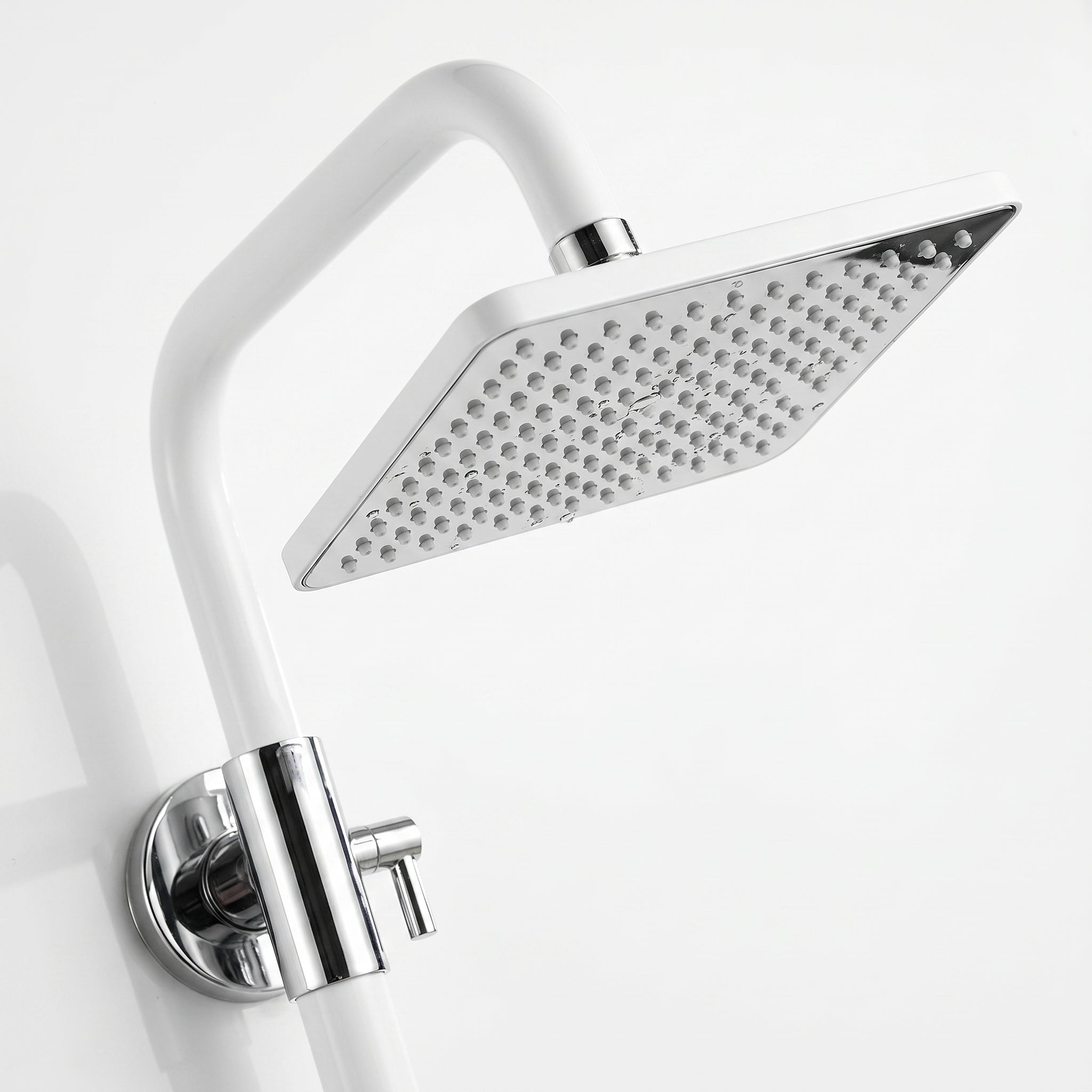 Colonne de Douche Thermostatique Iceberg Blanc et Chrome avec Pomme de Pluie