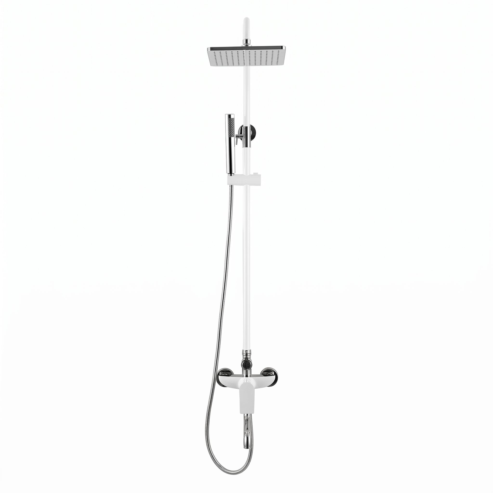 Colonne de Douche Thermostatique Iceberg Blanc et Chrome avec Pomme de Pluie