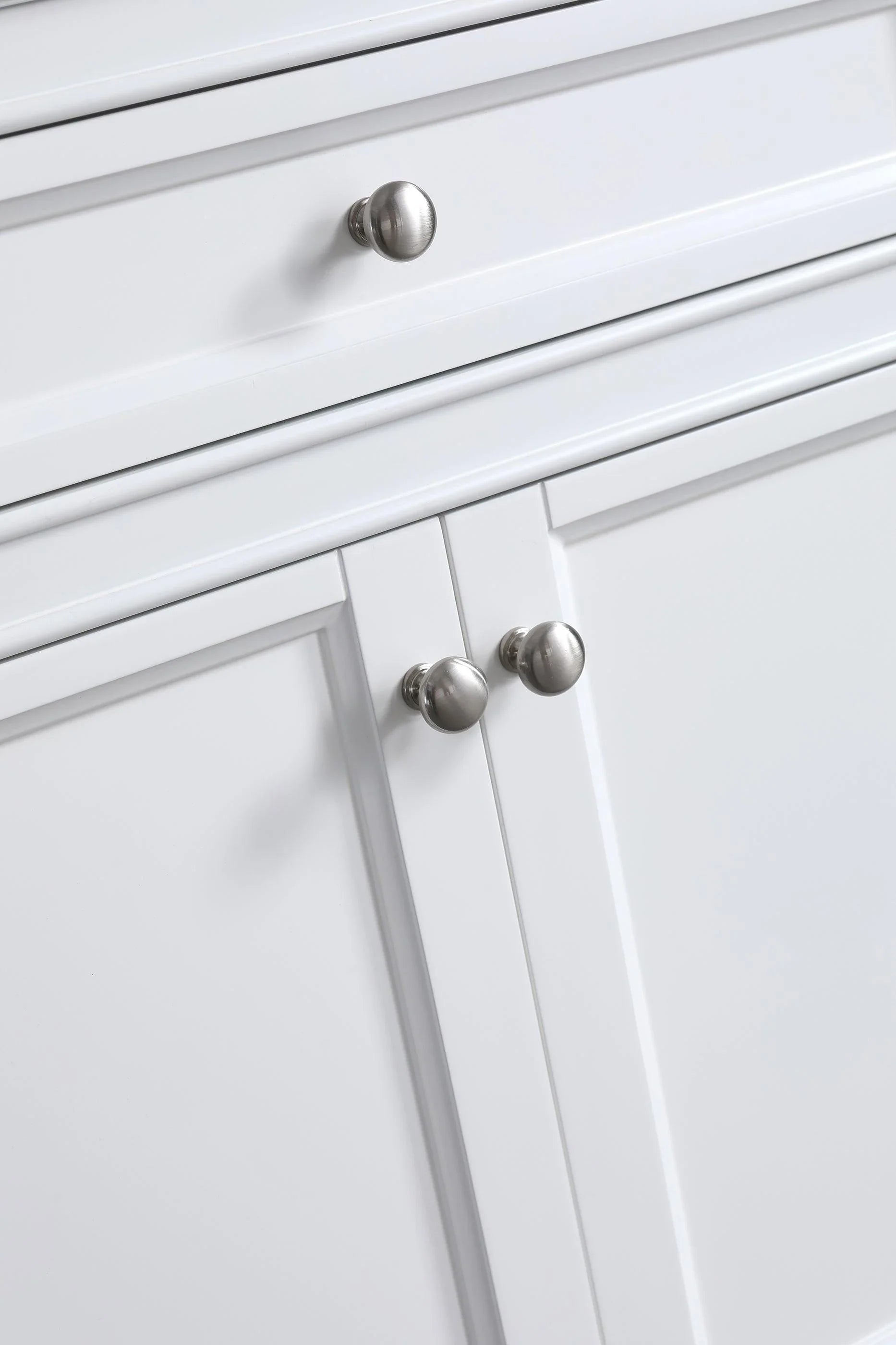 24" White Freestanding Single Sink Bathroom Vanity with Engineered Calcutta Marble Countertop - Golden Elite Deco