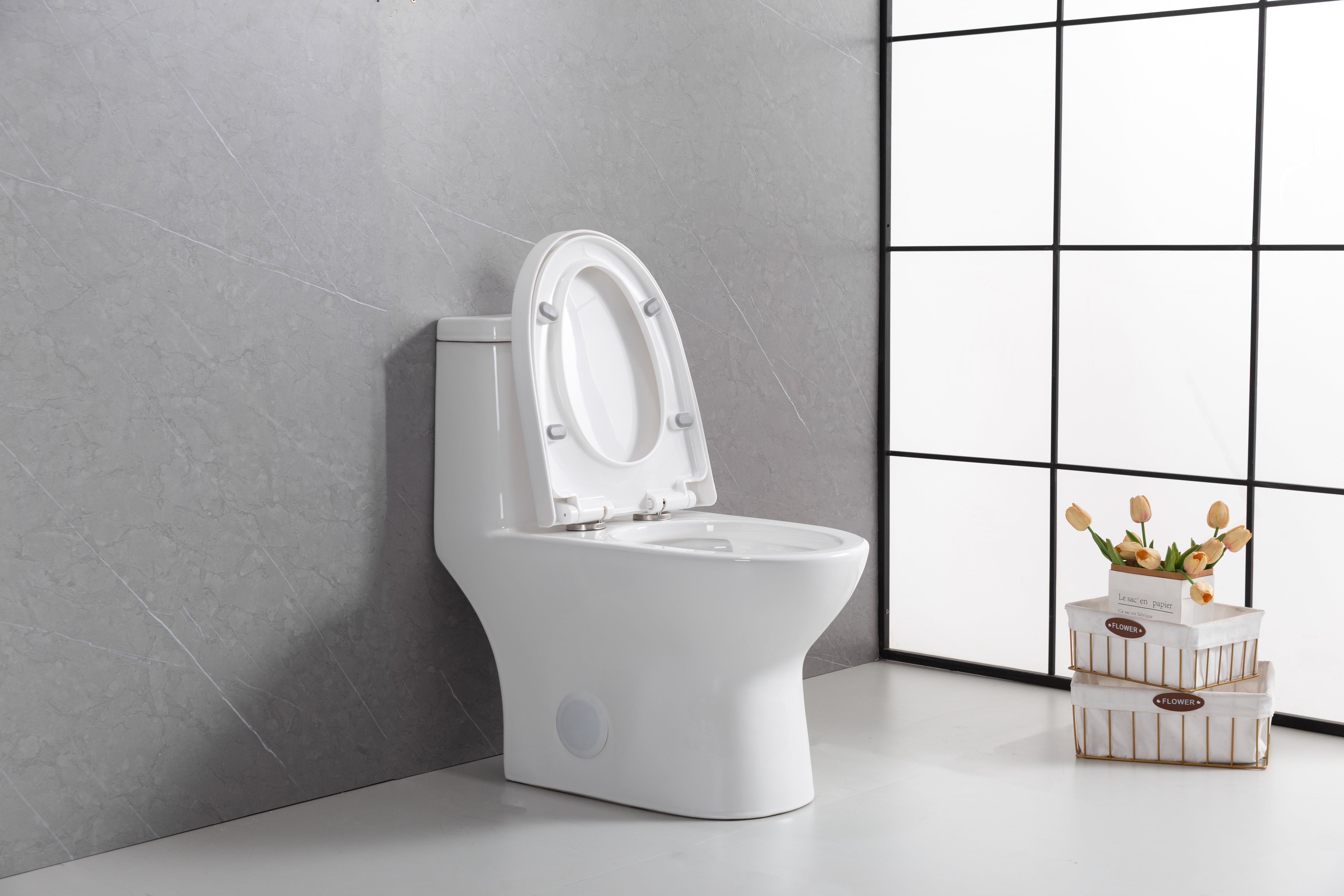Toilette Monobloc Marbella Blanche à Double Chasse