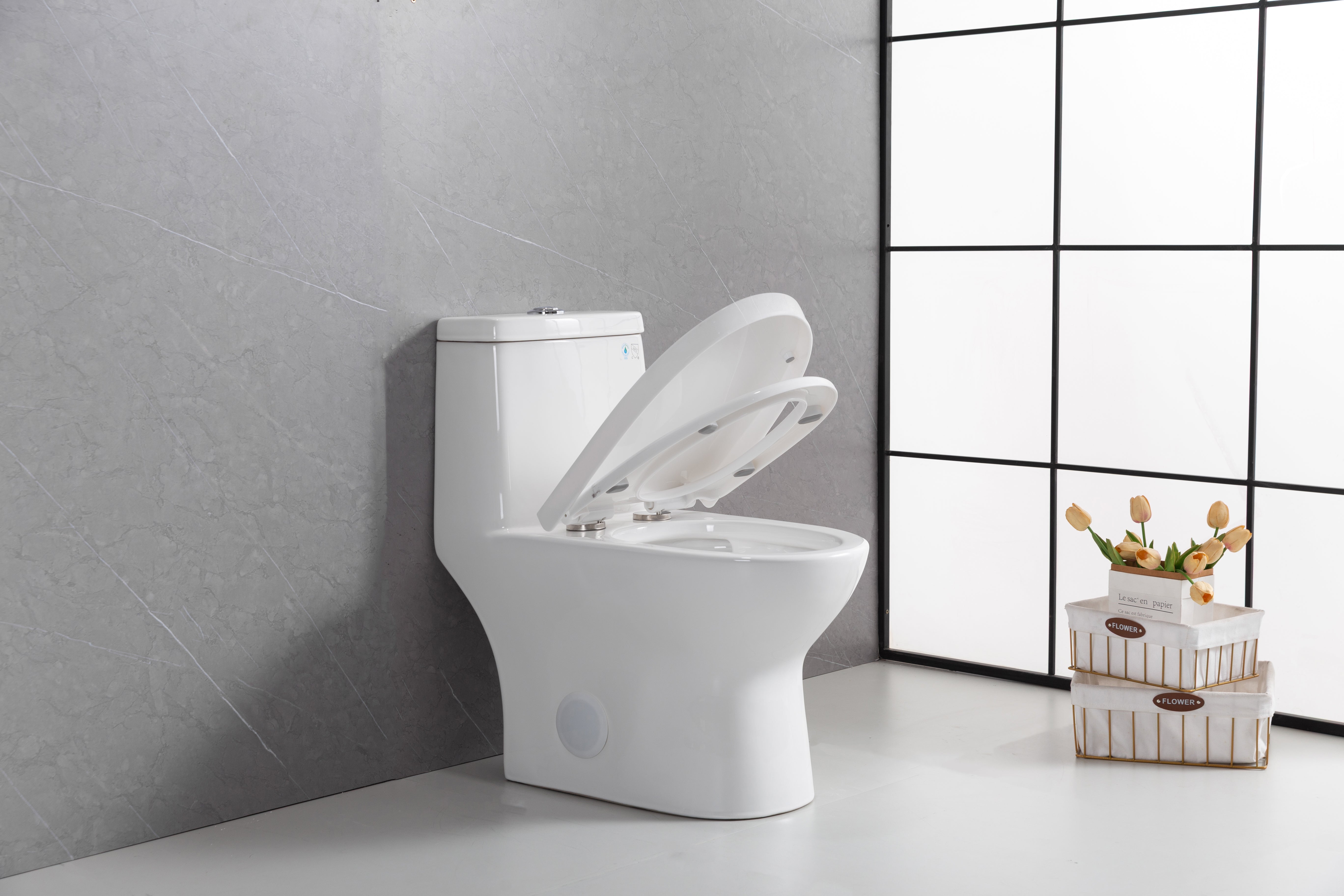 Toilette Monobloc Marbella Blanche à Double Chasse
