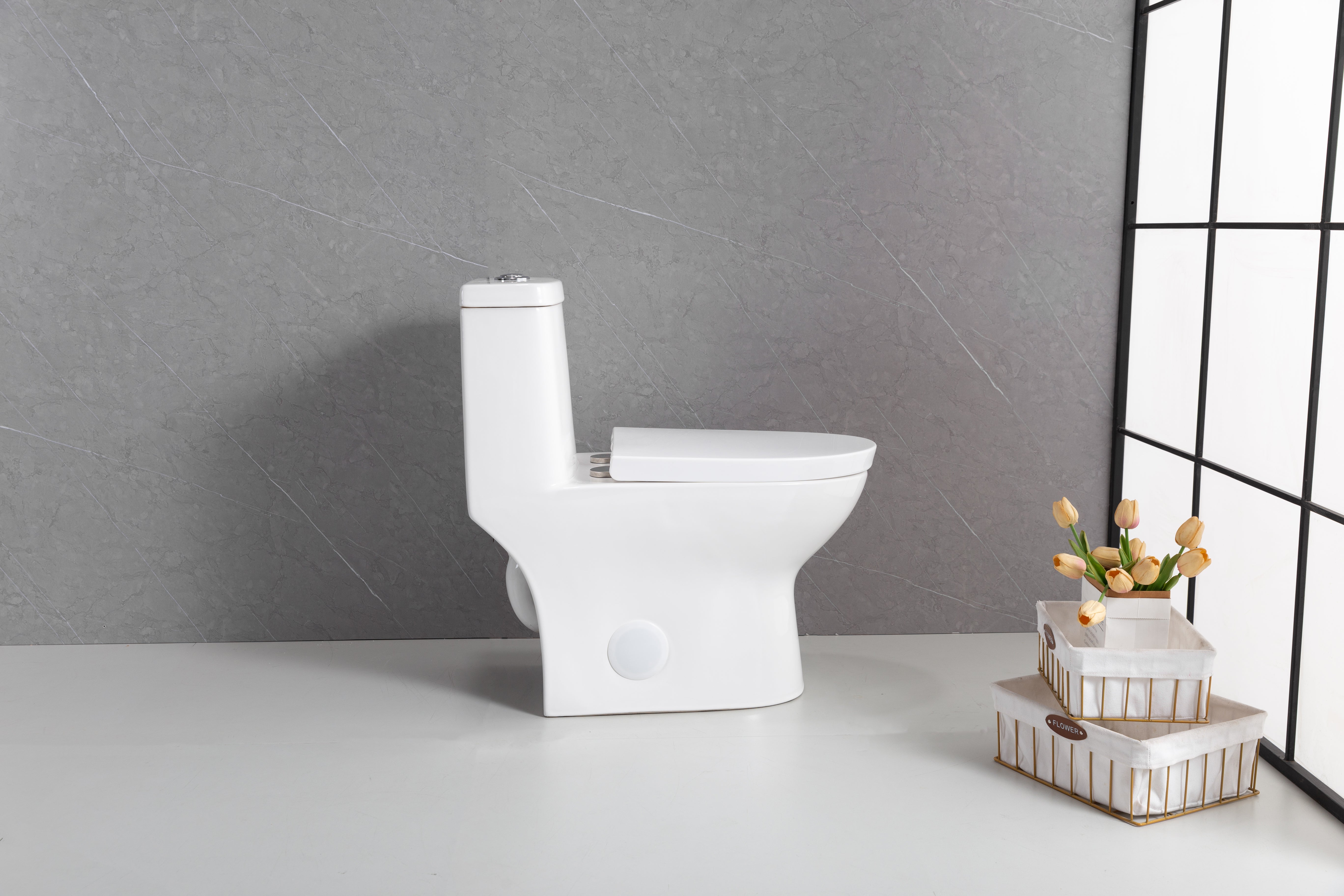 Toilette Monobloc Marbella Blanche à Double Chasse