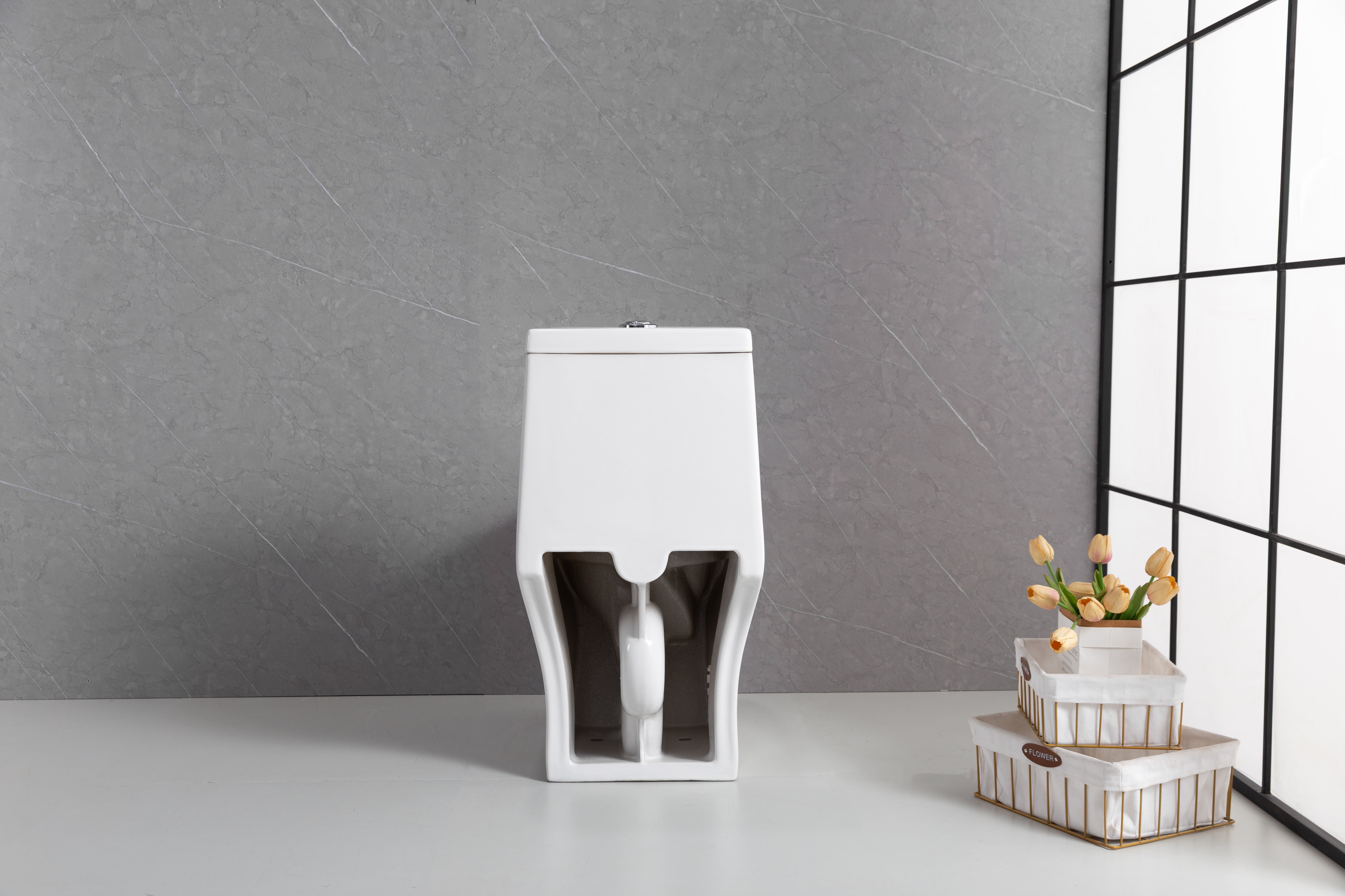 Toilette Monobloc Marbella Blanche à Double Chasse