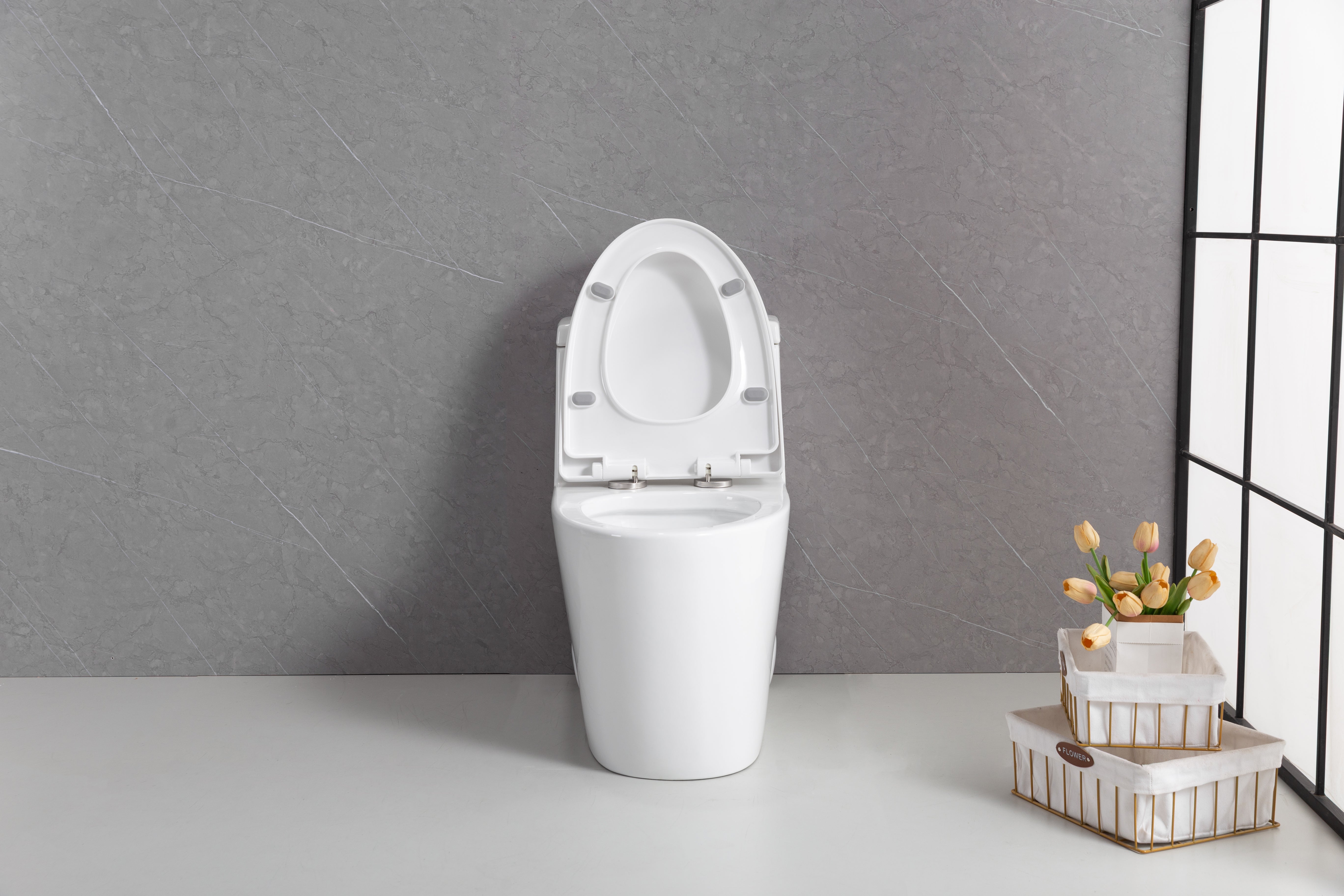 Toilette Monobloc Blanche Vitoria avec Double Chasse d'Eau