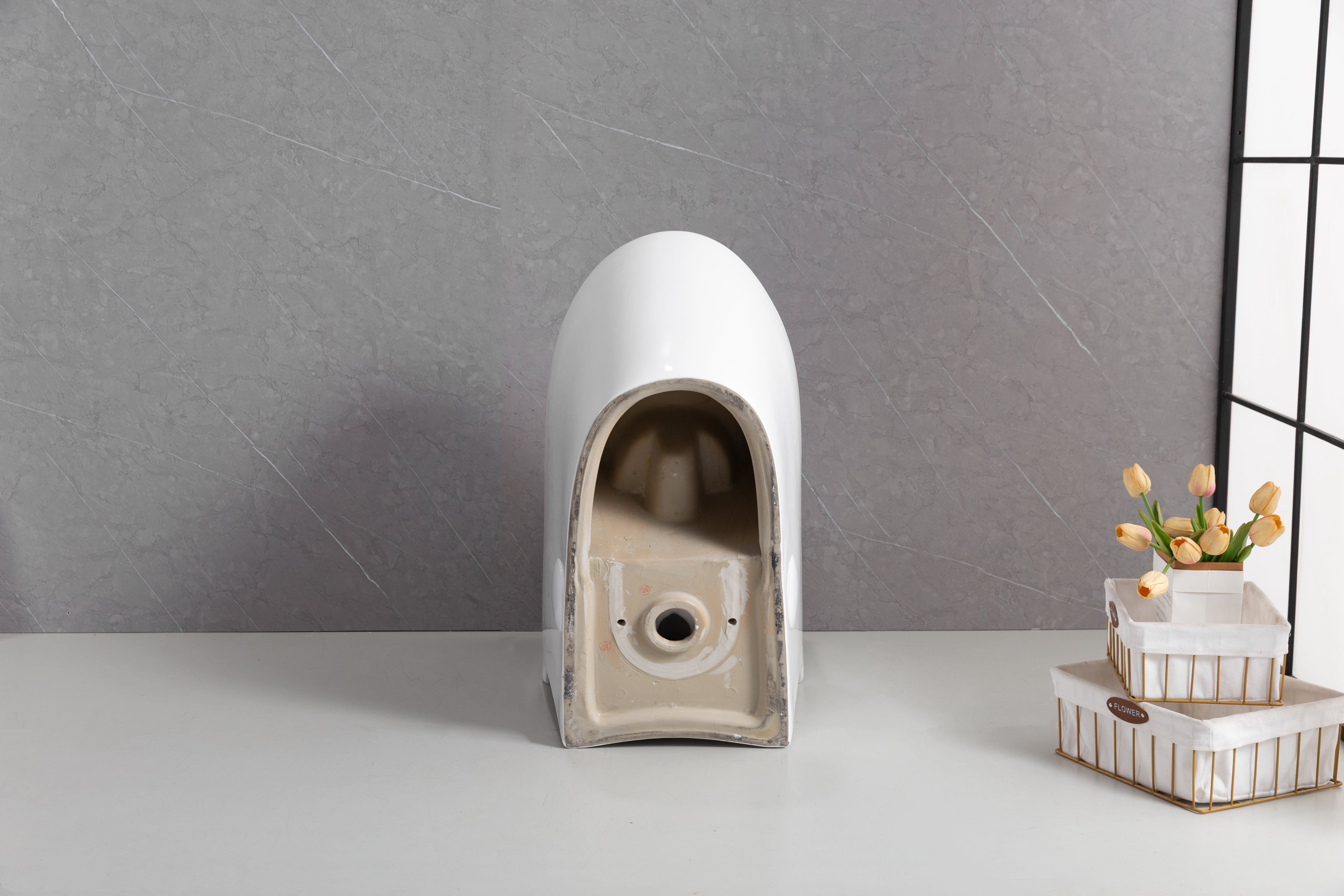 Toilette Monobloc Blanche Vitoria avec Double Chasse d'Eau