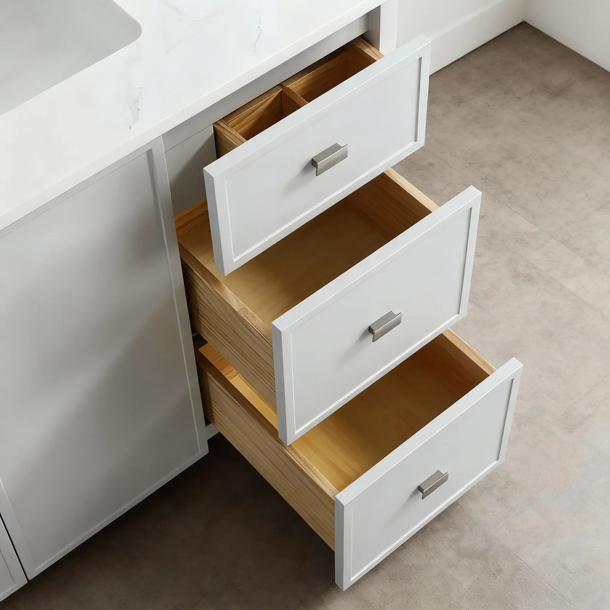 Meuble-Lavabo Autoportant 42po Gris Hampton avec Comptoir de Marbre Ingénierie Calcutta