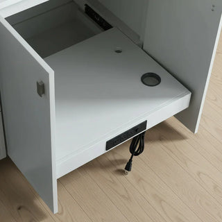 Meuble-Lavabo Autoportant 42po Gris Hampton avec Comptoir de Marbre Ingénierie Calcutta