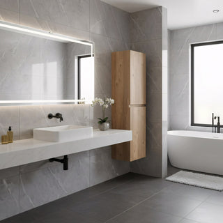 Bathroom Wall Hung Linen Cabinet - Rough Oak