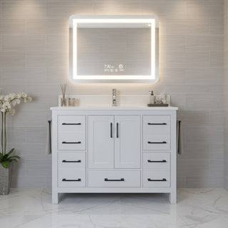 Meuble-lavabo autoportant Hampton gris 42"