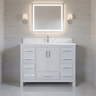 Meuble-lavabo autoportant Hampton gris 42"