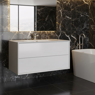 Meuble-lavabo mural blanc 36" avec Comptoir en polymarbre blanc
