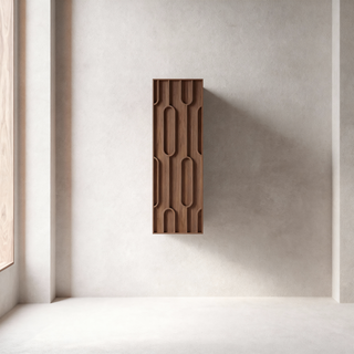 Meuble d'appoint Belfort en noyer, 1 porte avec étagères - Rangement de salle de bain