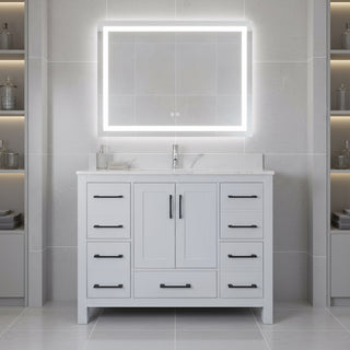 Meuble-lavabo autoportant Hampton gris 42"